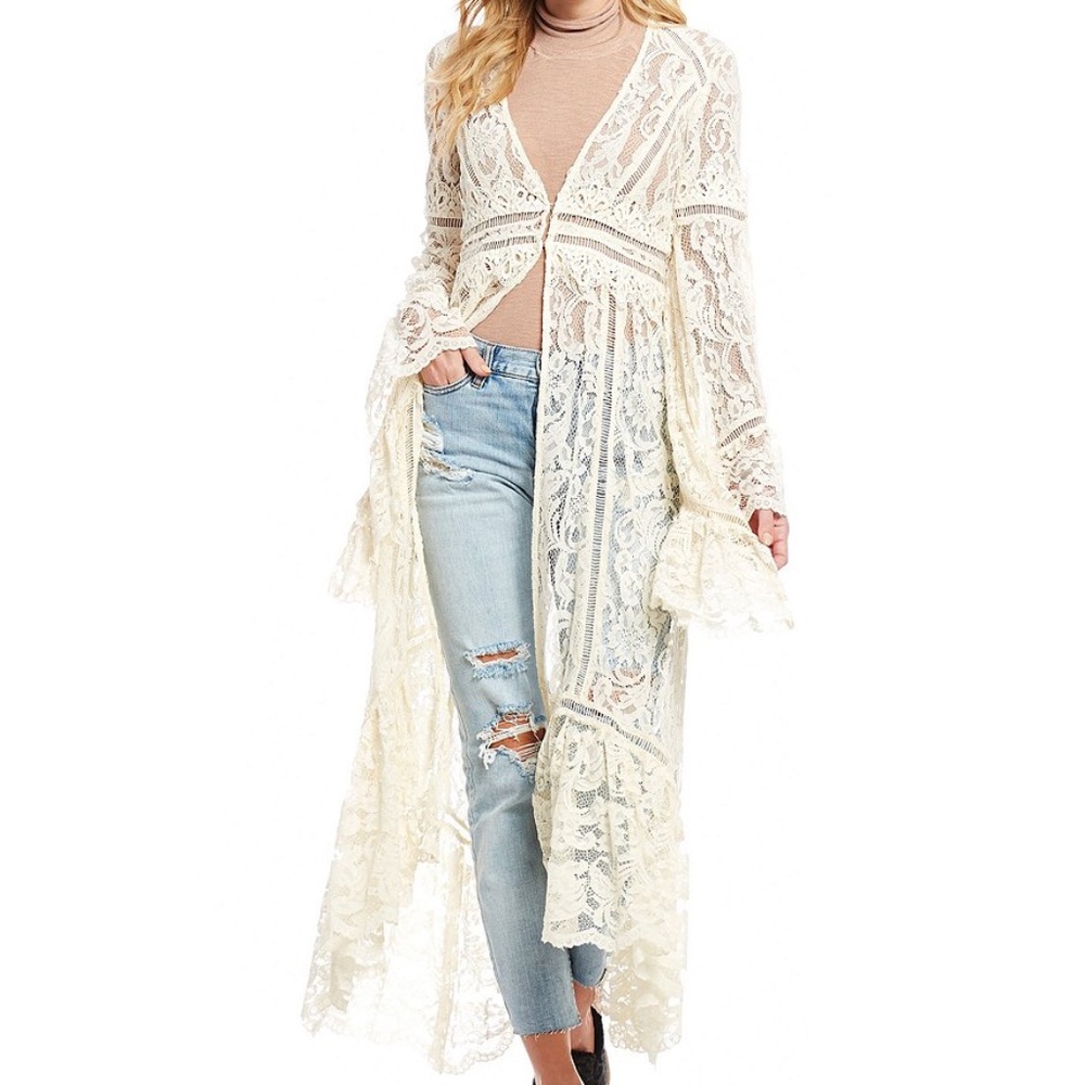 Free People Lace Kimono